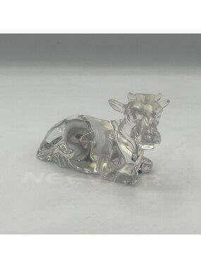 Vintage Princess House Germany Pets Cow Figurine Paperweight Lead Crystal